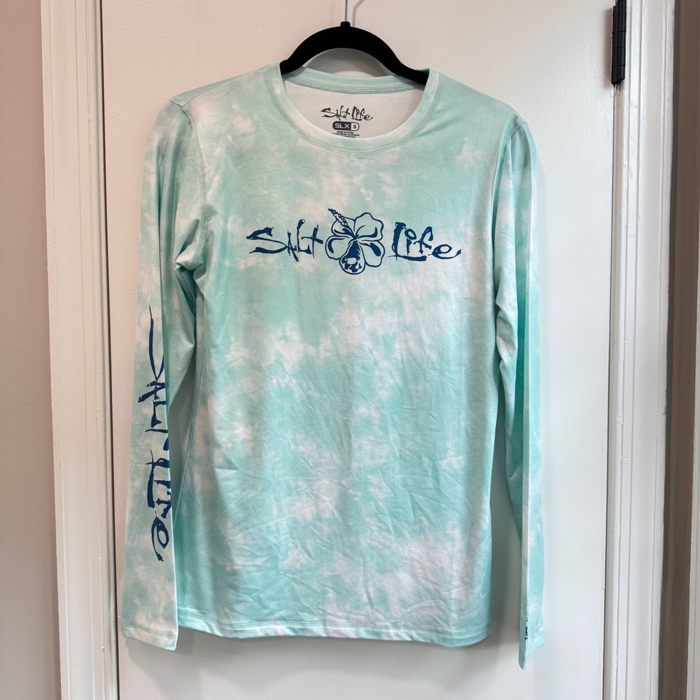 Salt Life UV Vapor Tie Dye Long Sleeve Rash‎ Guard Sun Shirt SLX Small